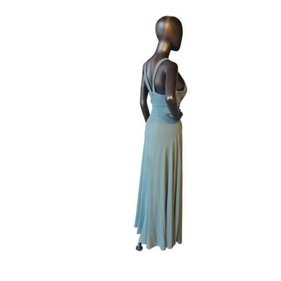 NWOT Evergreen Chiffon V-Neck Maxi Formal Dress - Bill Levkoff - Picture 8 of 8